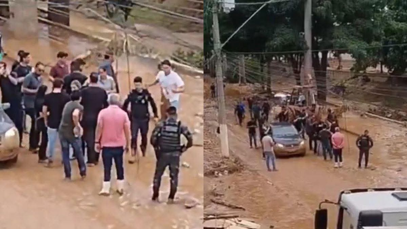 Moradores criticam Nikolas Ferreira durante visita a cidade atingida por chuvas em MG