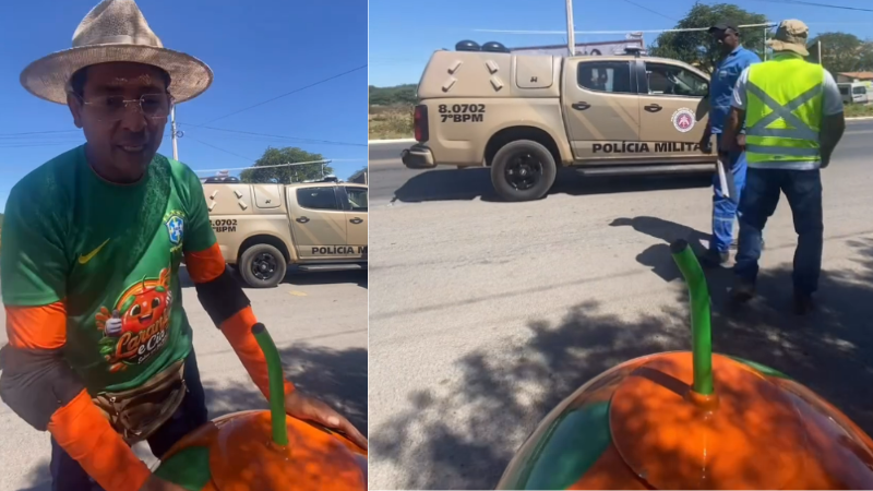 “Só quero trabalhar”, desabafa ambulante após ser impedido de vender suco na Bahia