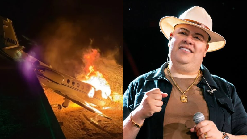 Avião que levava Rey Vaqueiro pega fogo durante pouso no RN