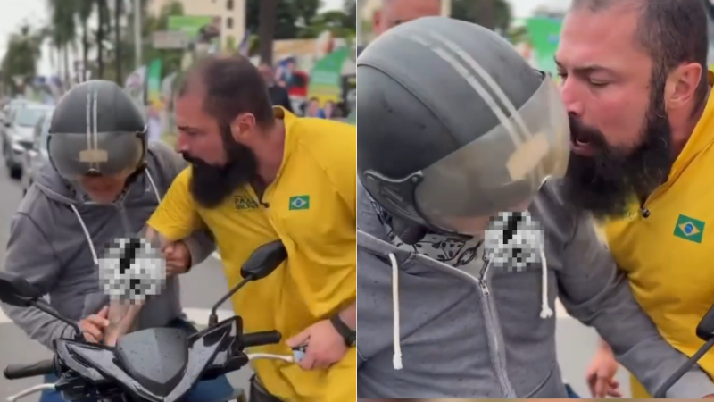 Deputado bolsonarista grita com idoso e o confronta durante ato político